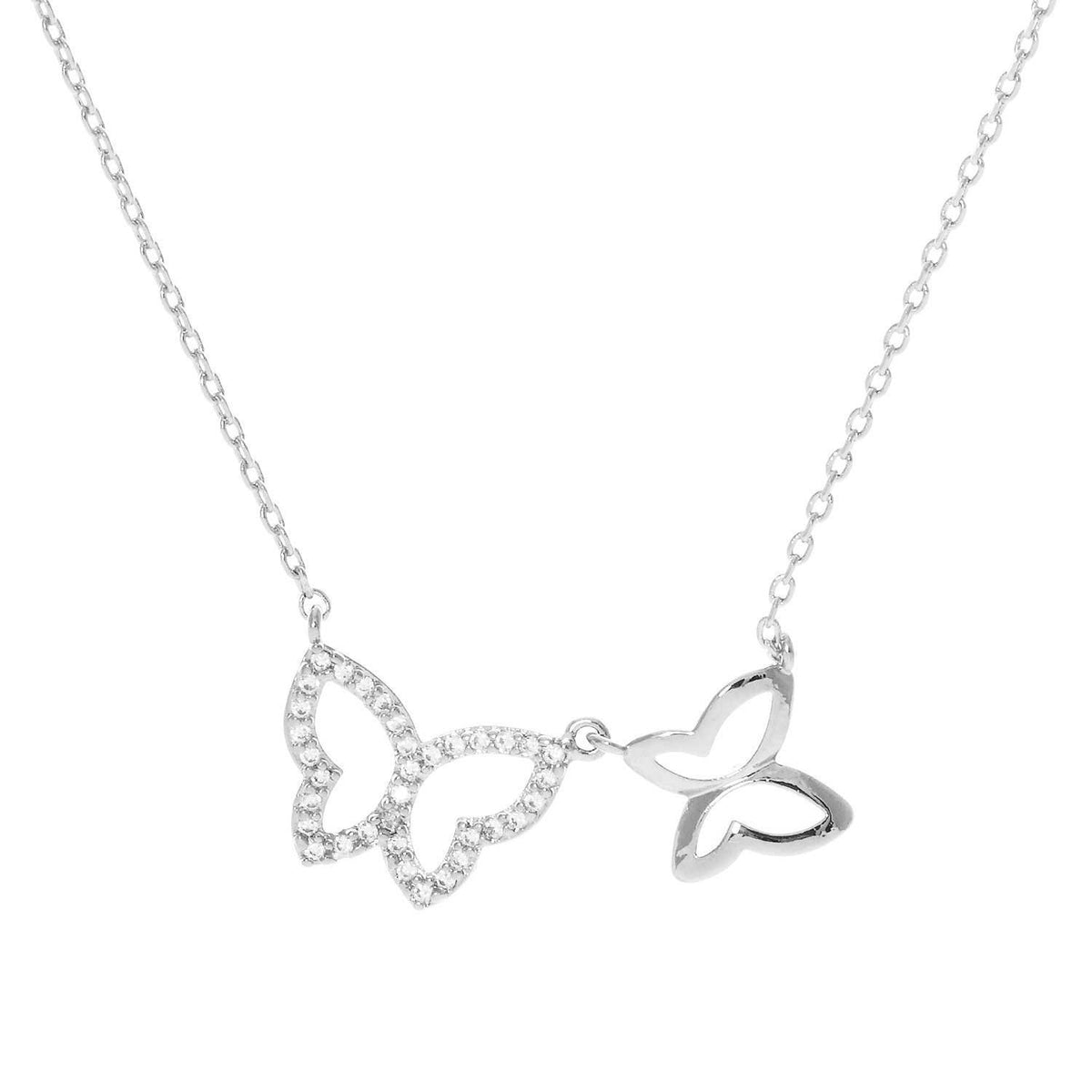 Gold Plated Couple Butterfly Necklace