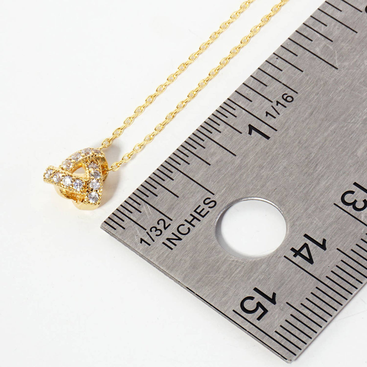 Crystal Interlocking Knot Pendant Necklace