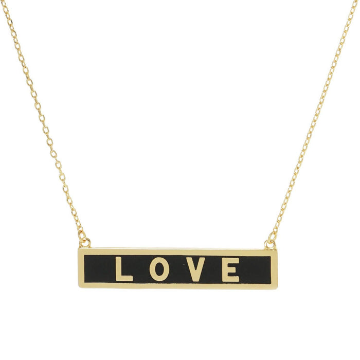 Gold Plated Mini Bar LOVE Necklace