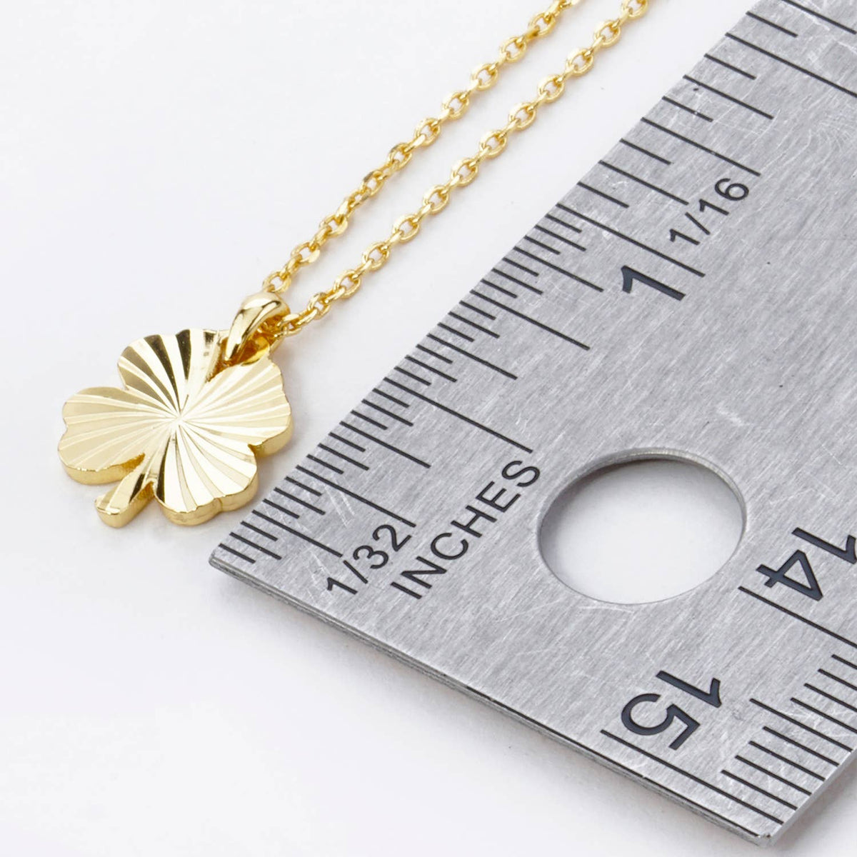 SUNBURST CLOVER PENDANT NECKLACE / 18K GOLD DIPPED