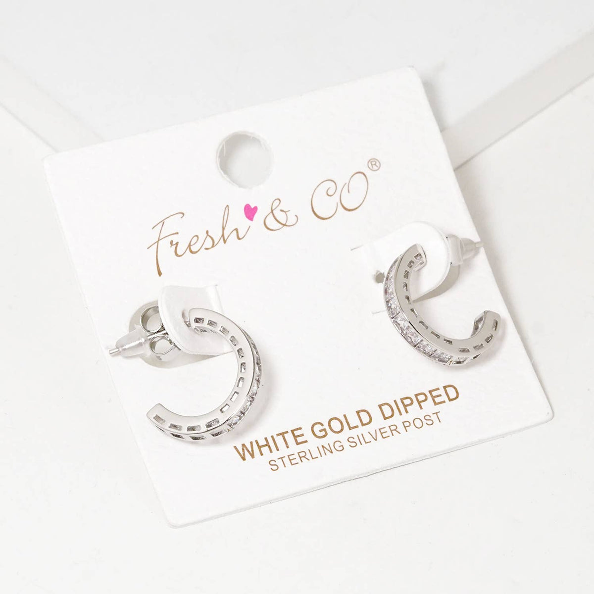 Dainty Pave Cubic Zirconia Huggie Hoops