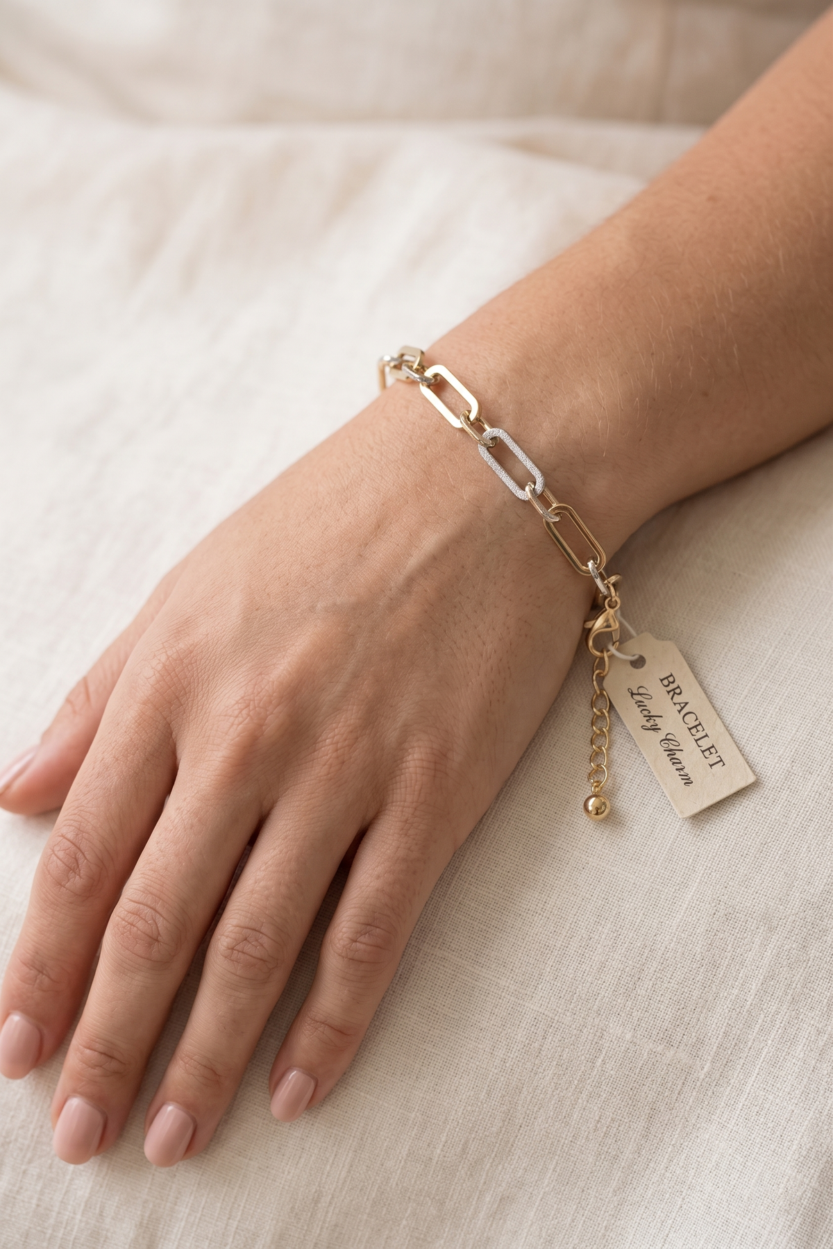 Two-Tone Link Chain Bracelet