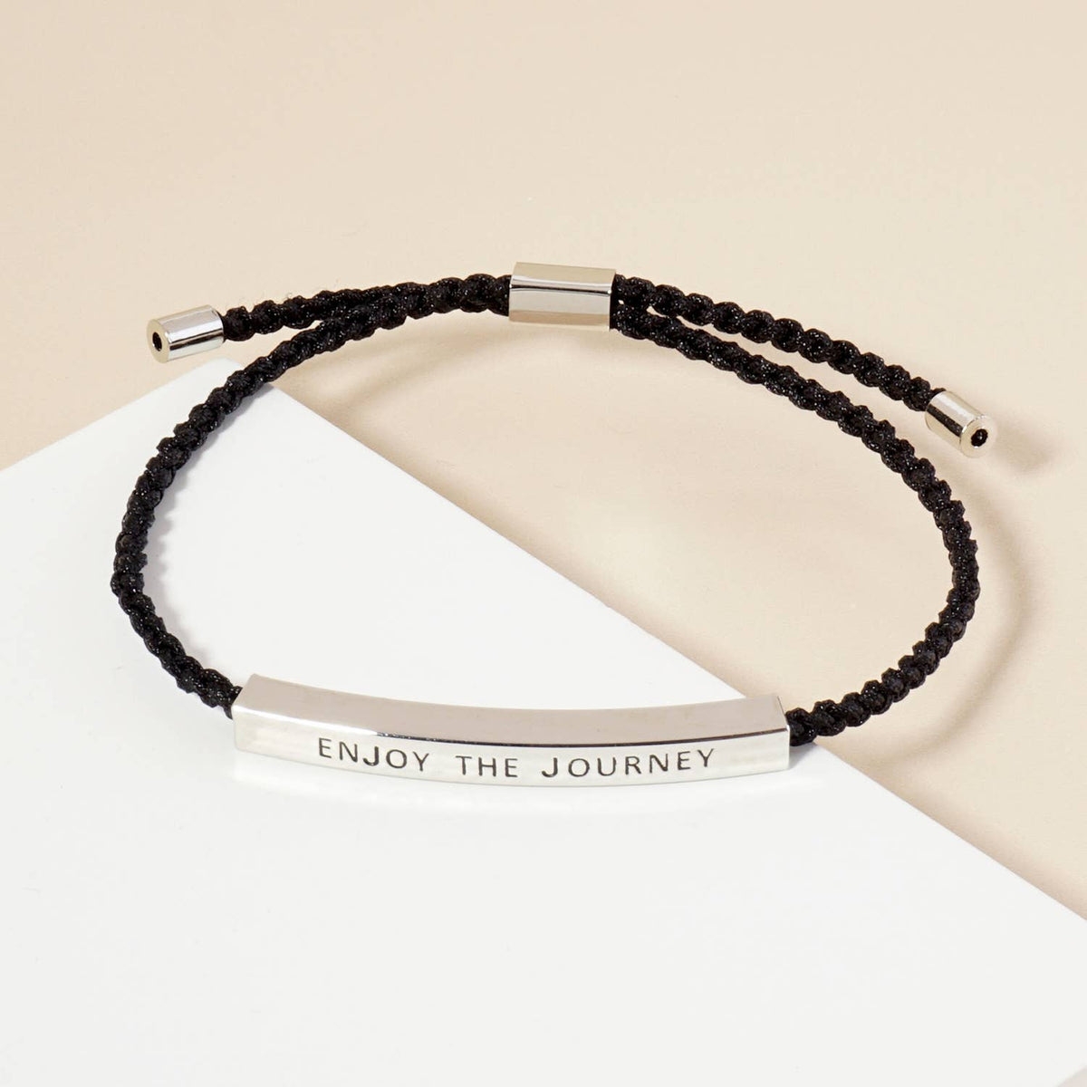 Inspirational Messages Enjoy the Journey Tube Bar Bracelet