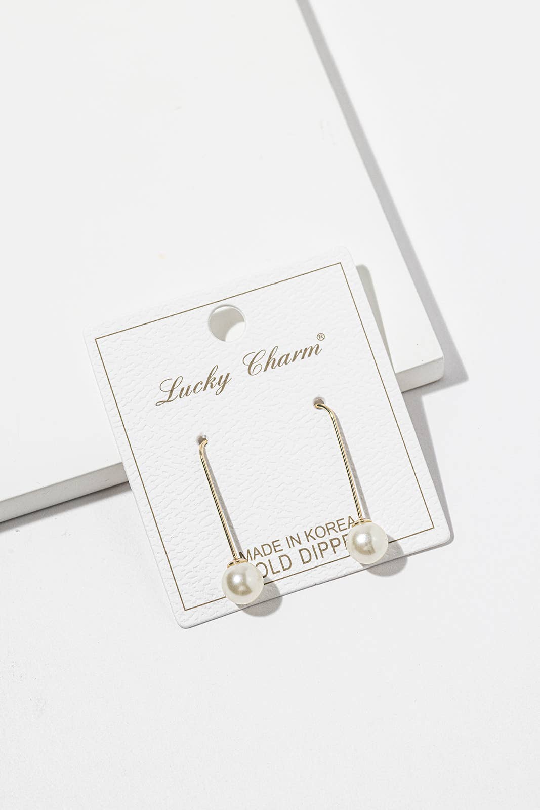 Long Hook Ball Drop Earrings – Metal Ball & Pearl Ball, Gold