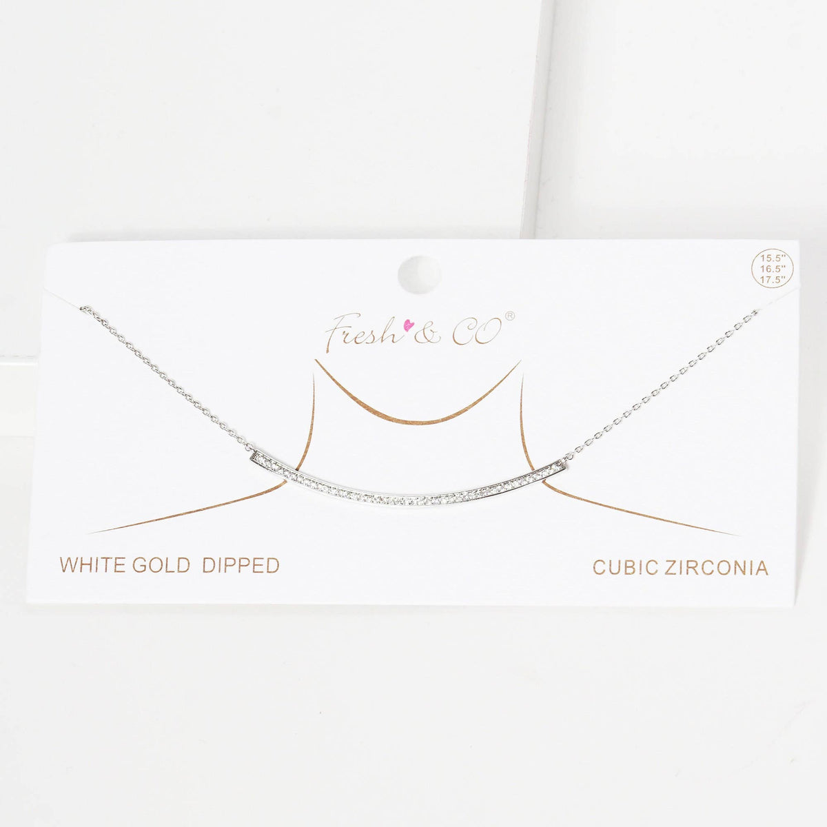 Gold Pave Curve Bar Necklace