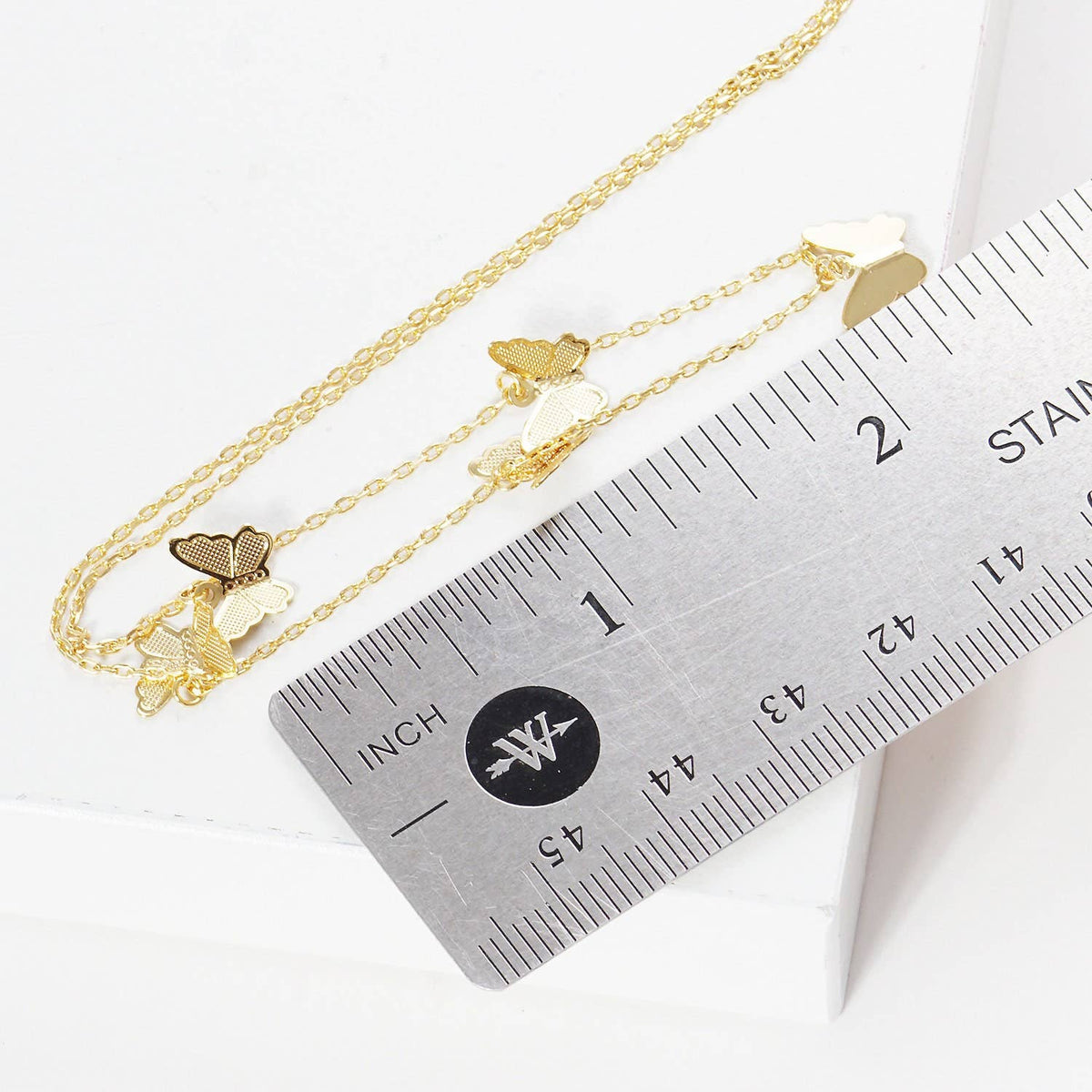Gold Multi Butterfly Charm Necklace