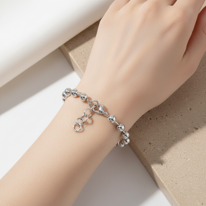 Minimalist Polished Bead Chain Bracelet.