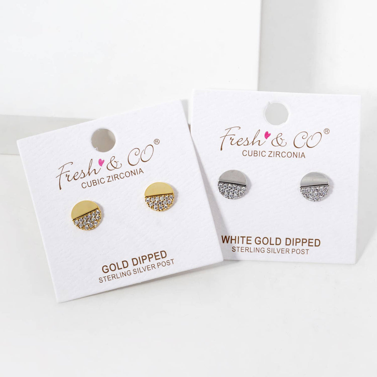 Gold Dipped Round Pendant Earrings