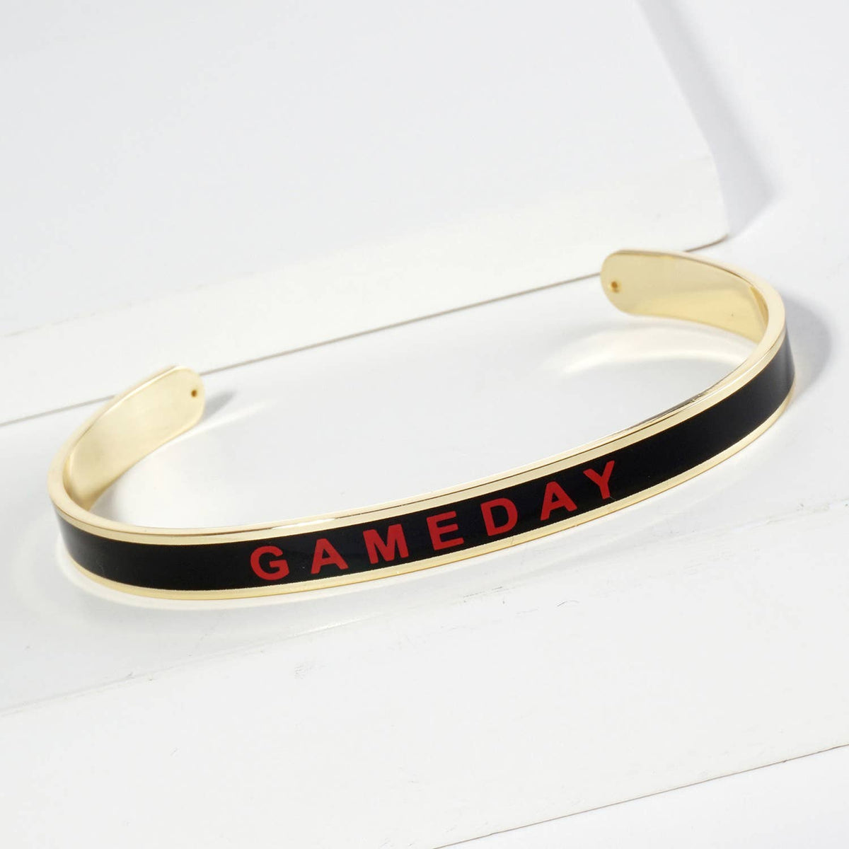 18K GOLD DIPPED ENAMEL GAME DAY CUFF BRACELET.