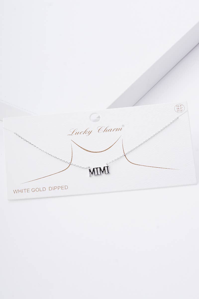 Gold Plated Bold Letter Mimi Necklace