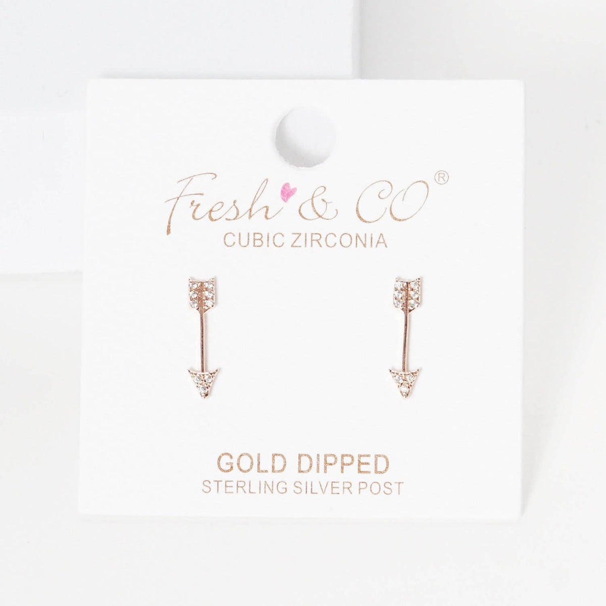 Gold Plated Arrow Stud Earrings