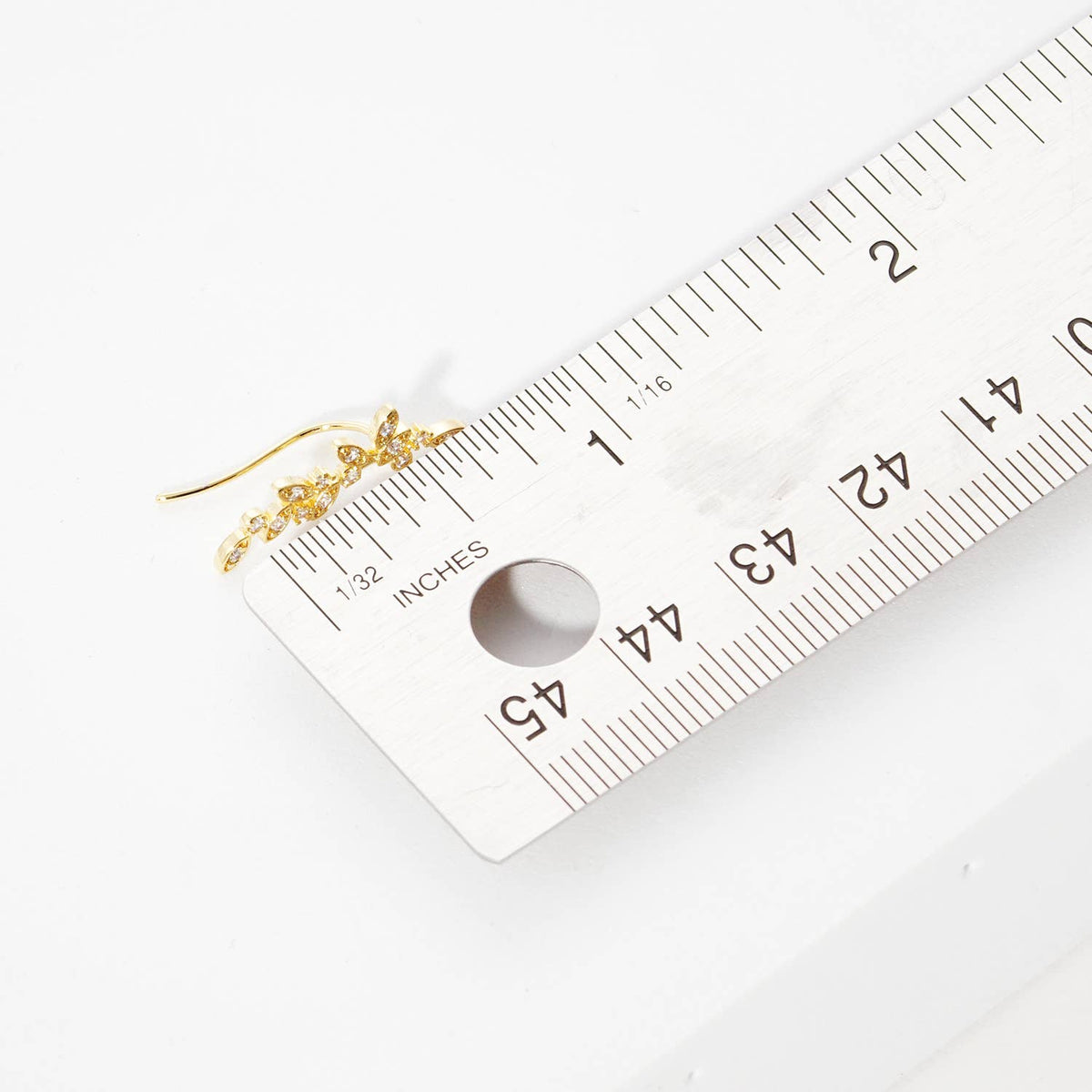 Cubic Zirconia Leaf Vine Ear Crawlers
