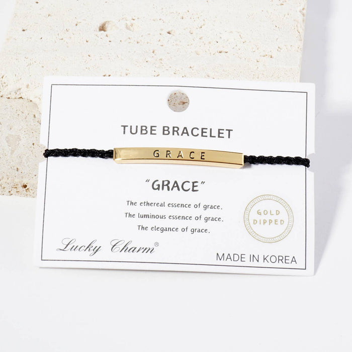 Inspirational Messages "Grace" Tube Bar Bracelet