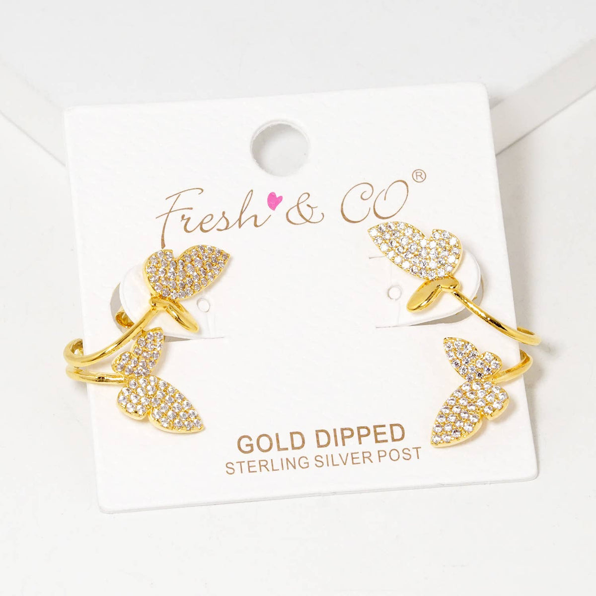 Dainty Butterfly Cubic Zirconia Crawler & Ear Cuff Set