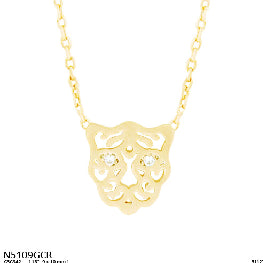 Minimalist Filigree Tiger Head Pendant Necklace