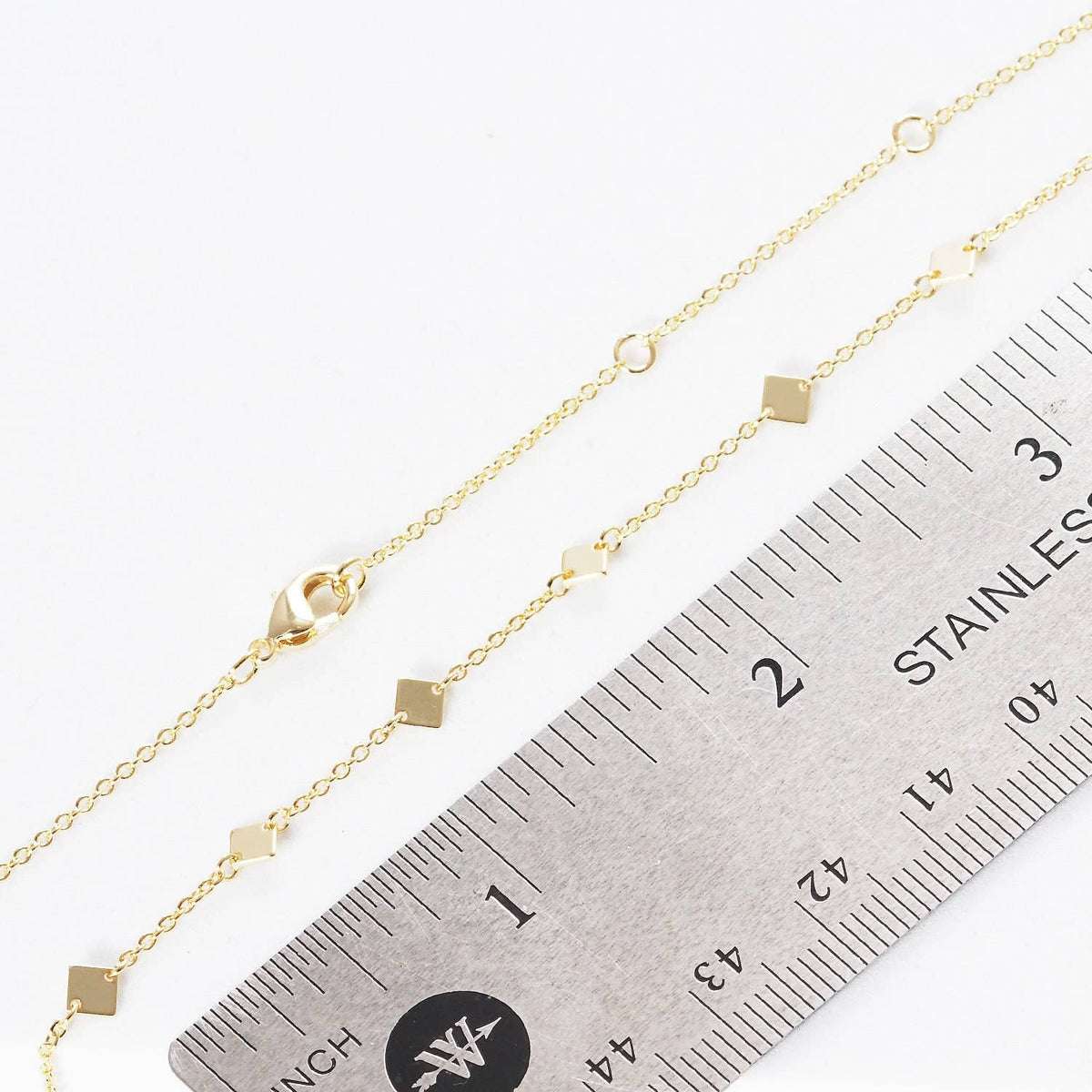 Gold Plated Chain w/ Dangling Rhombuses Necklace