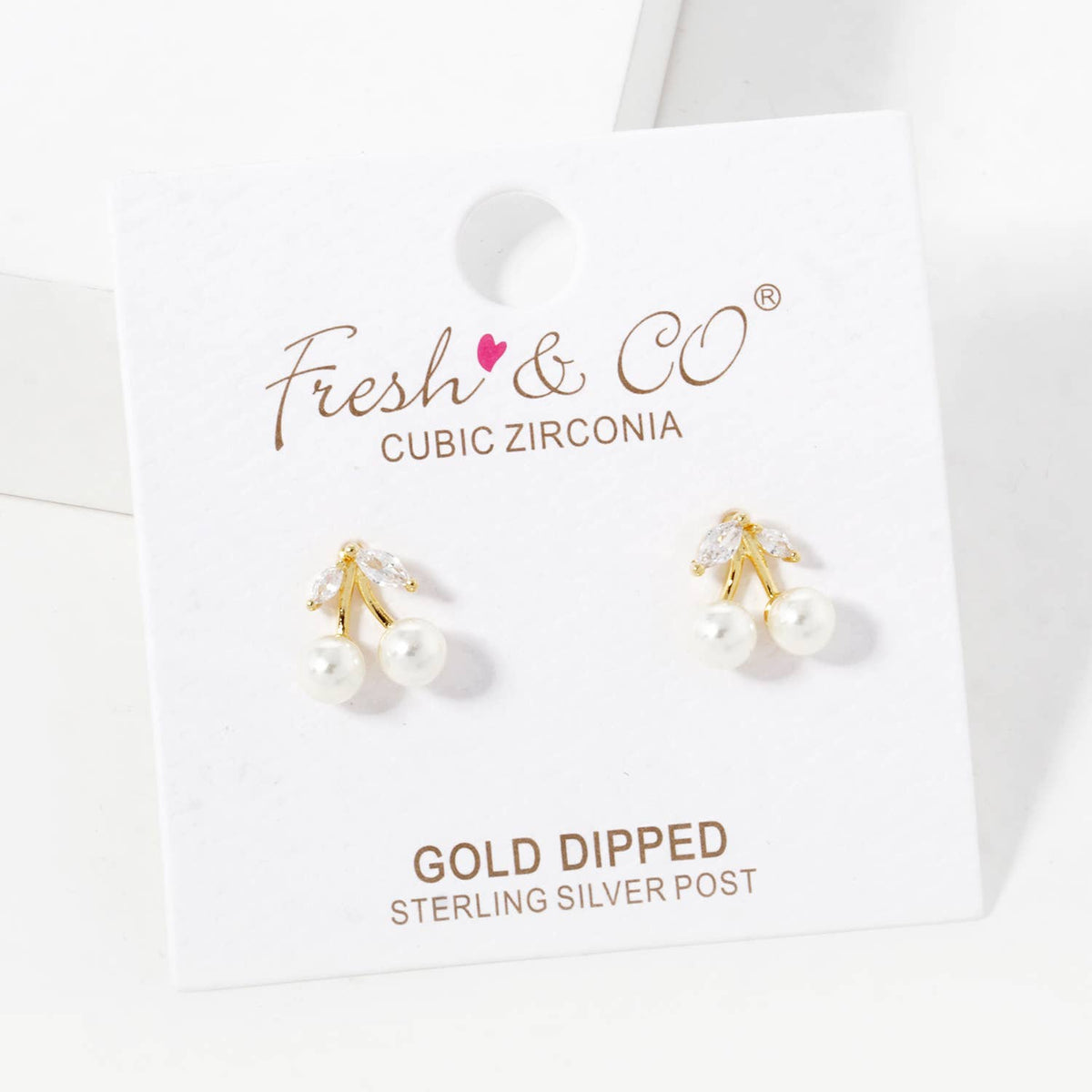 Gold Plated Cherry Stud Earrings
