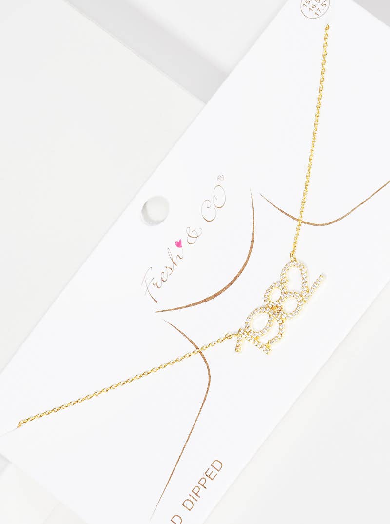 Gold Plated Cubic Birth Year Necklace
