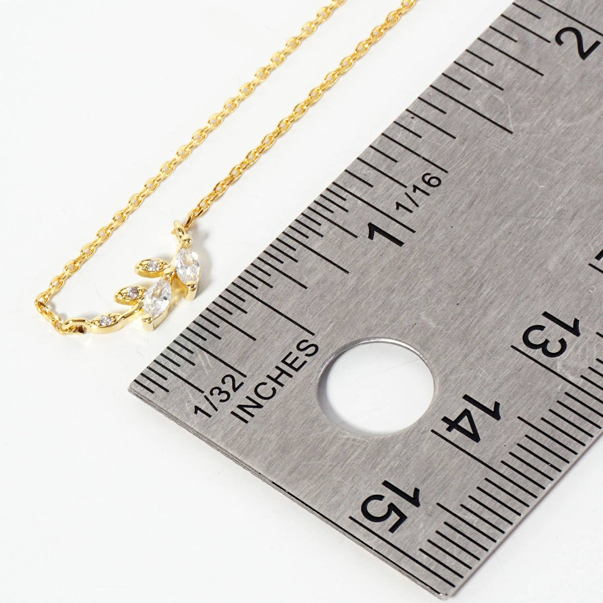 Marquise Olive Leaf Branch Necklace