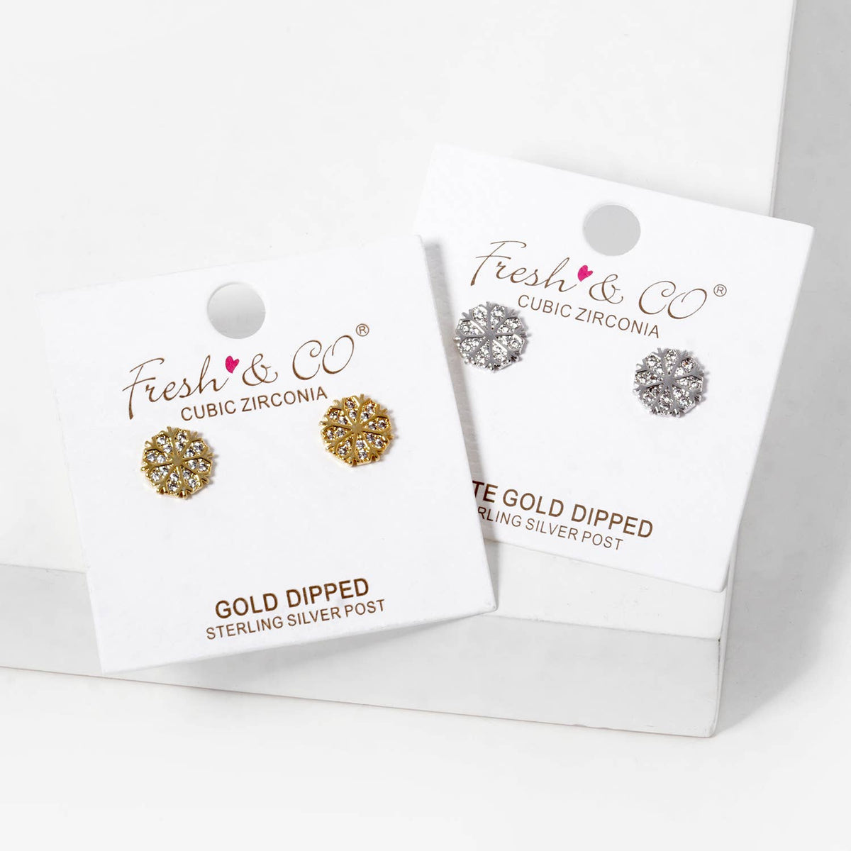 Gold Dipped Snowflake Stud Earrings