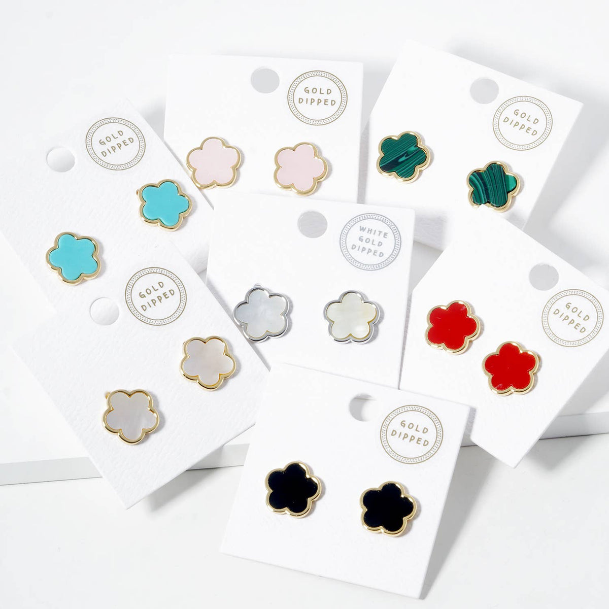 Minimalist Dainty Clover Flower Stud Earrings
