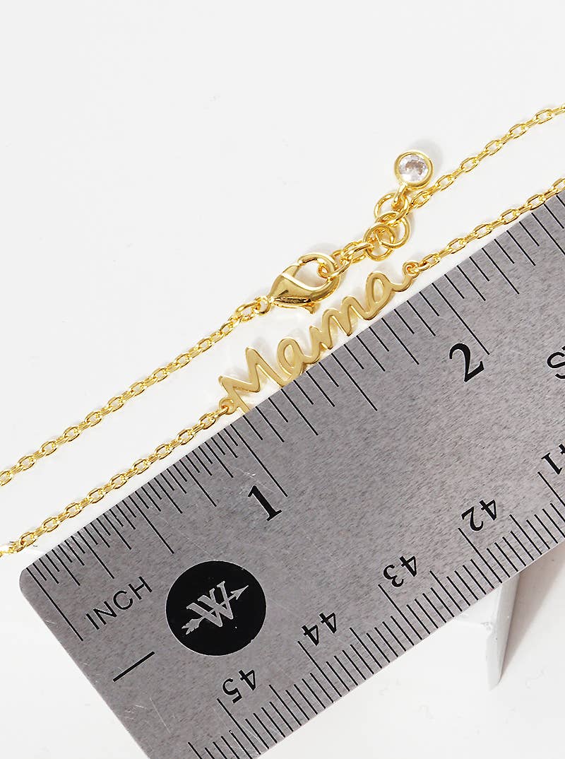 Minimalist Script "Mama" Charm Bracelet