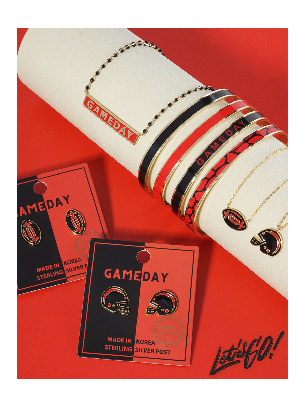 18K GOLD ENAMEL FOOTBALL HELMET PENDANT GAME DAY NECKLACE