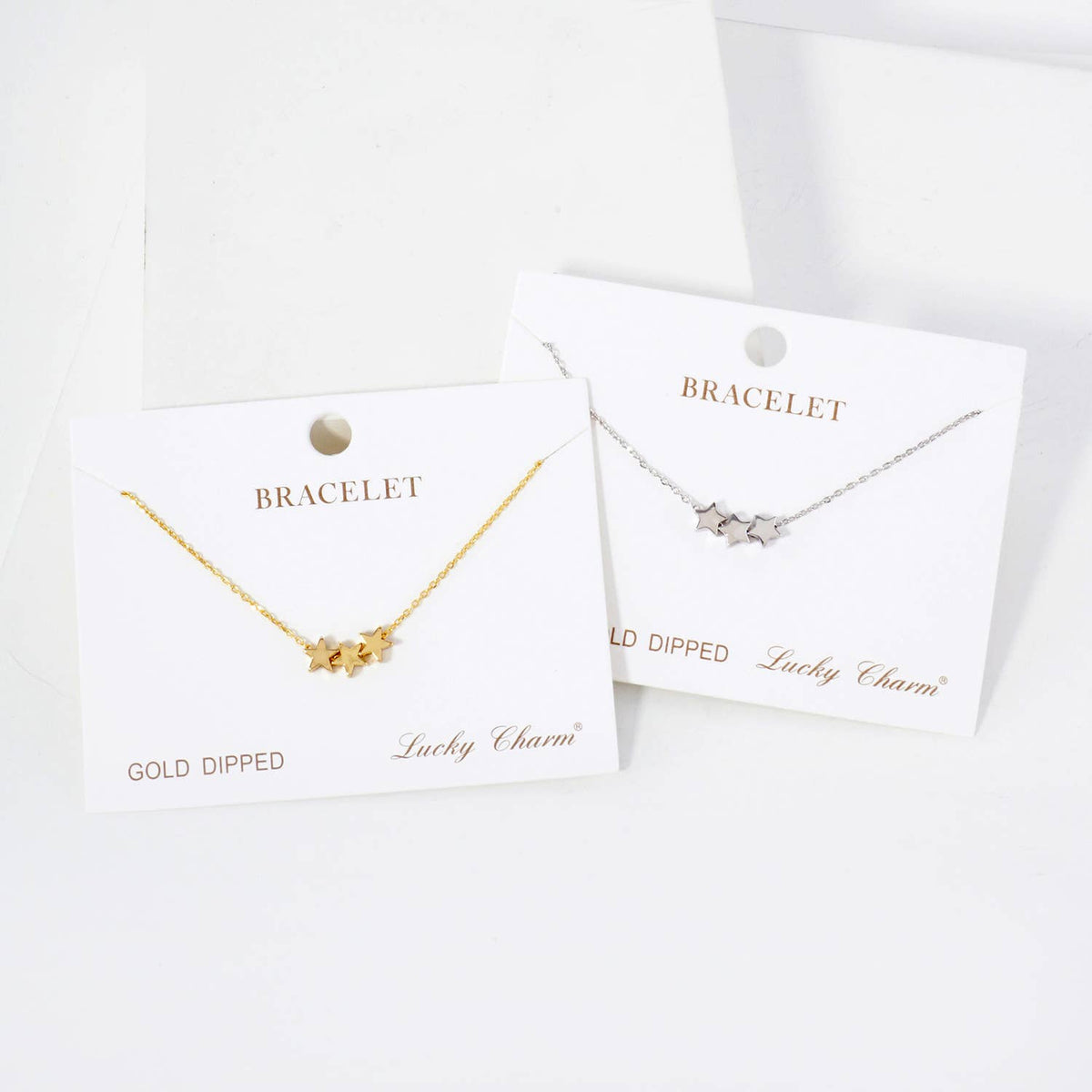Celestial-Theme 5mm Three-Star Chain Bracelet