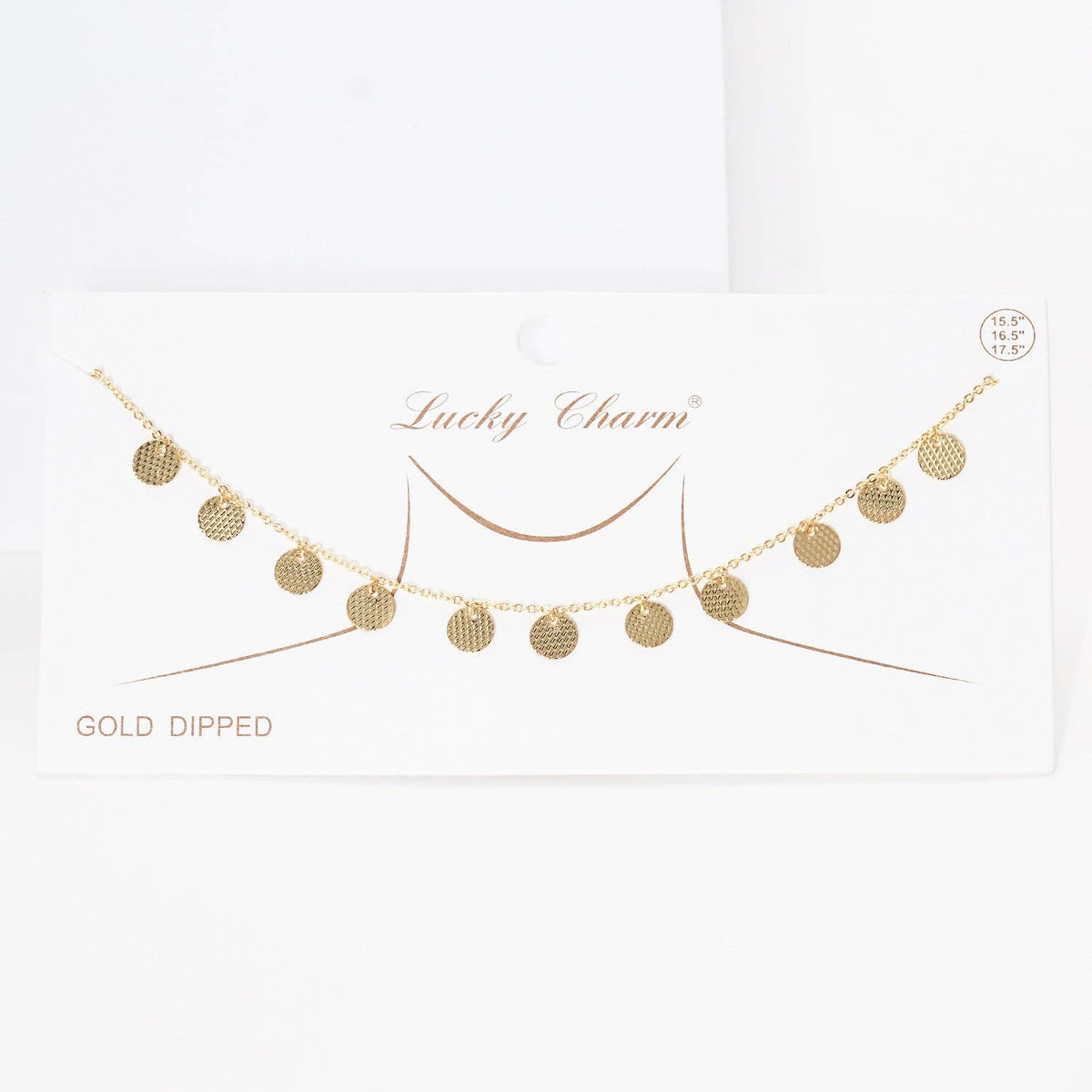 Gold Plated Chain w/ Dangling Coins Necklace