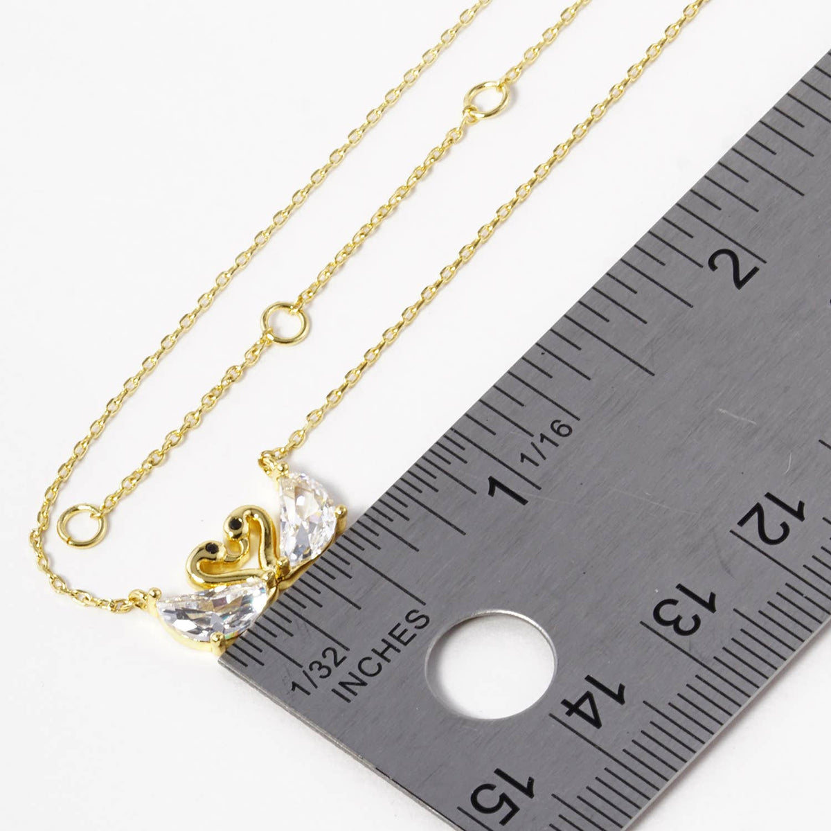 Twin Swan Love Knot Pendant Necklace