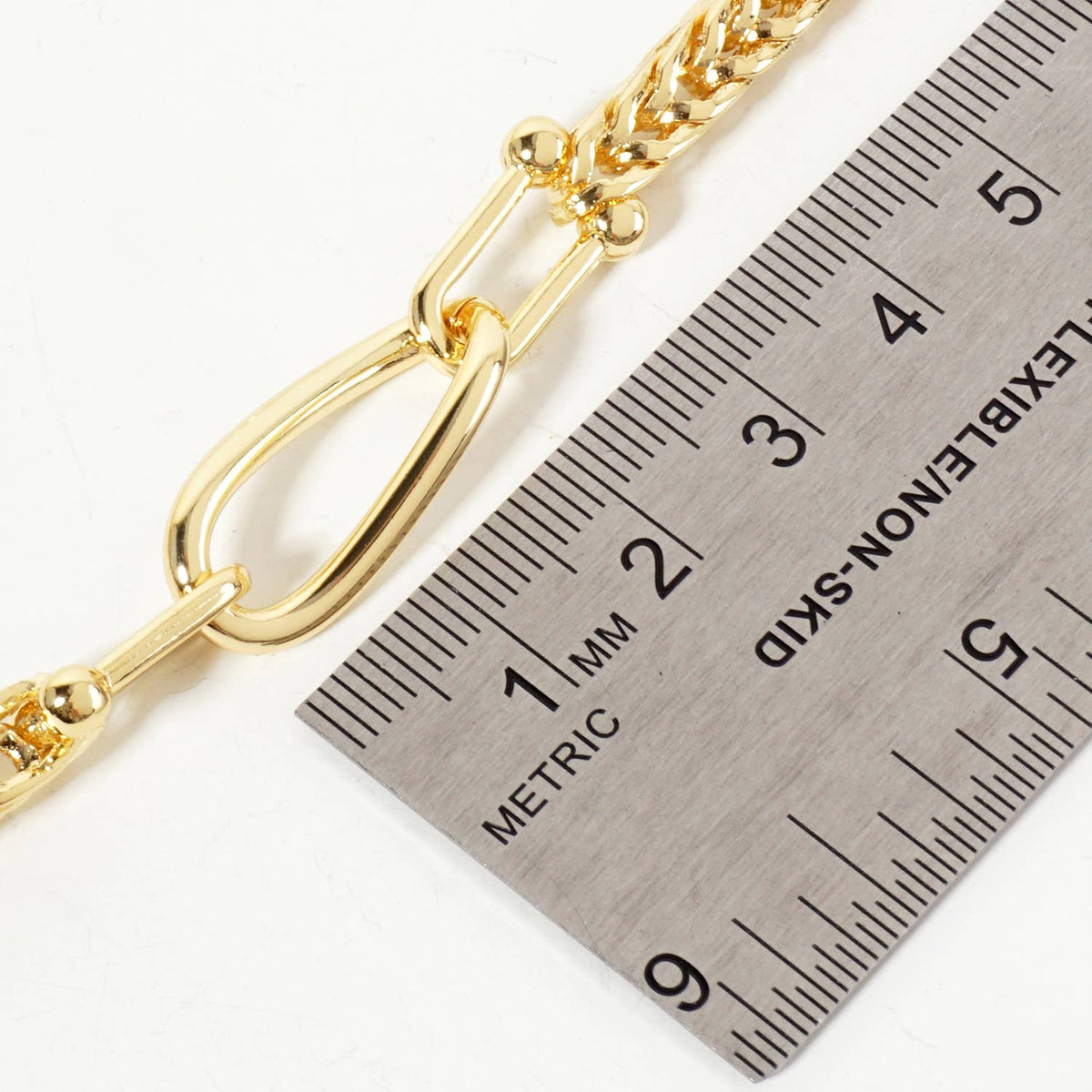 Interlocking Oval and HardWear Links Wheat-Chain Necklace