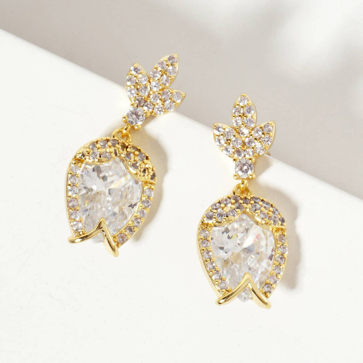 Botanical-Theme Tulip Design Dangle Post Earrings