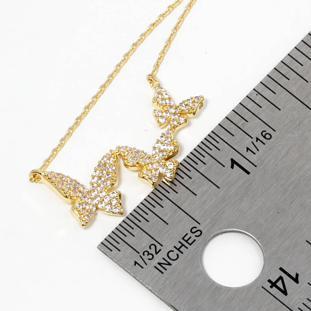Triple Pavé Butterfly Statement Necklace