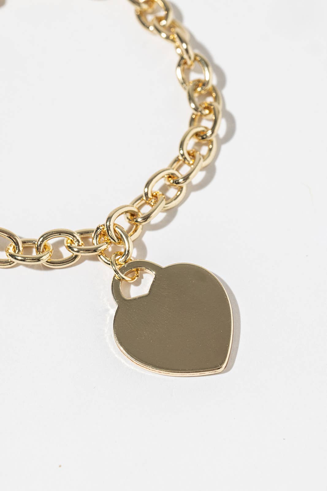 Mixed Metal Two-Row Heart Charm Bracelet with Magnetic Clasp