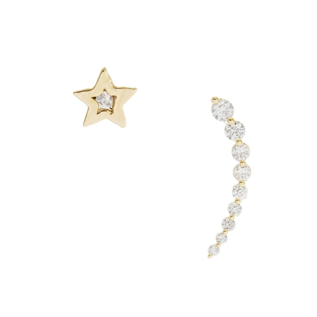 Gold Celestial Ear Jacket Earrings