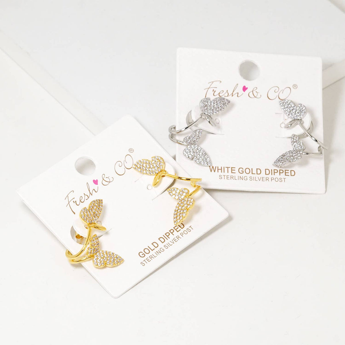 Dainty Butterfly Cubic Zirconia Crawler & Ear Cuff Set