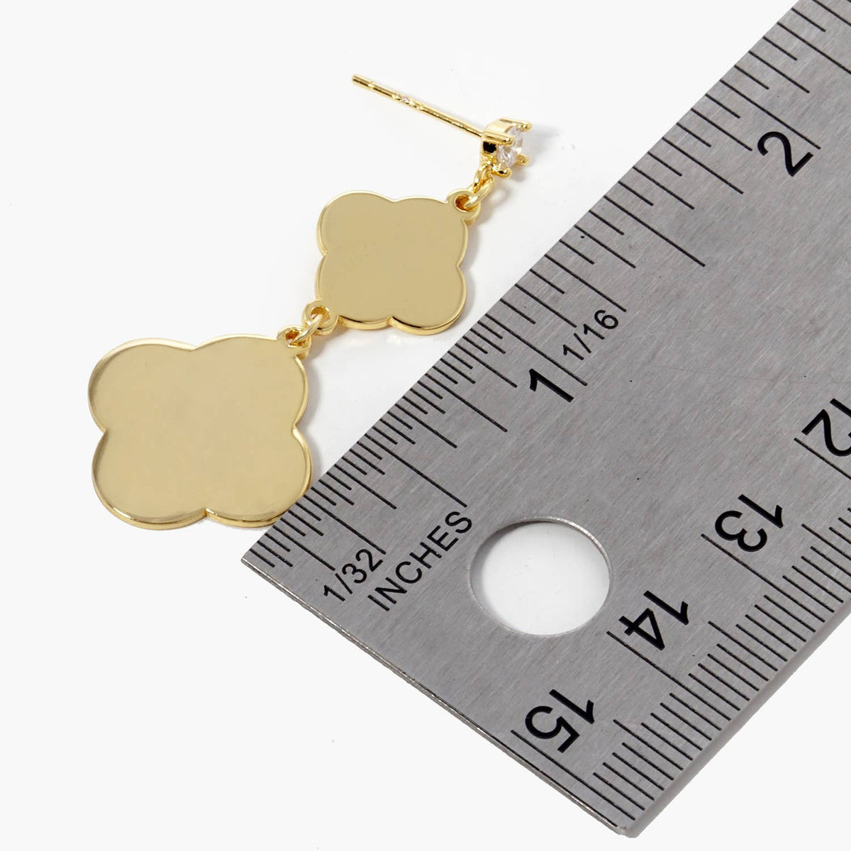 Dainty Clover Triple Station Drop Earrings