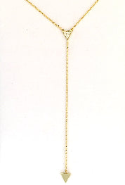 Minimalist Pave Triangle Y-Necklace