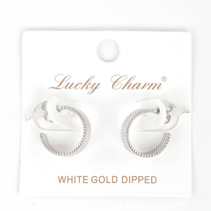 Gold Plated Francois Ridged Hoop Earrings