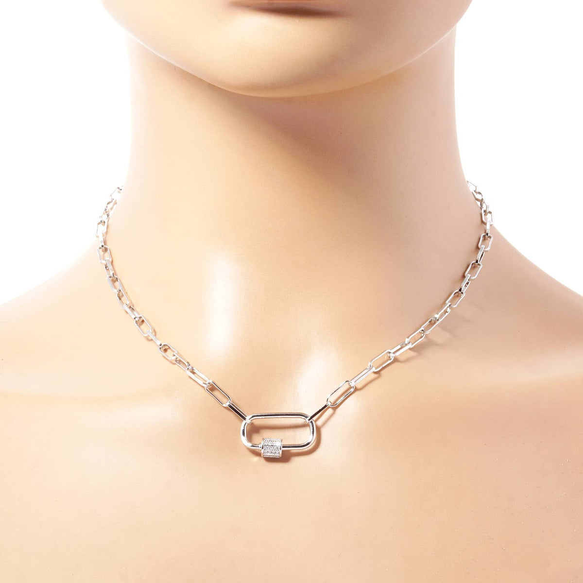 Gold Carabiner Chain Necklace