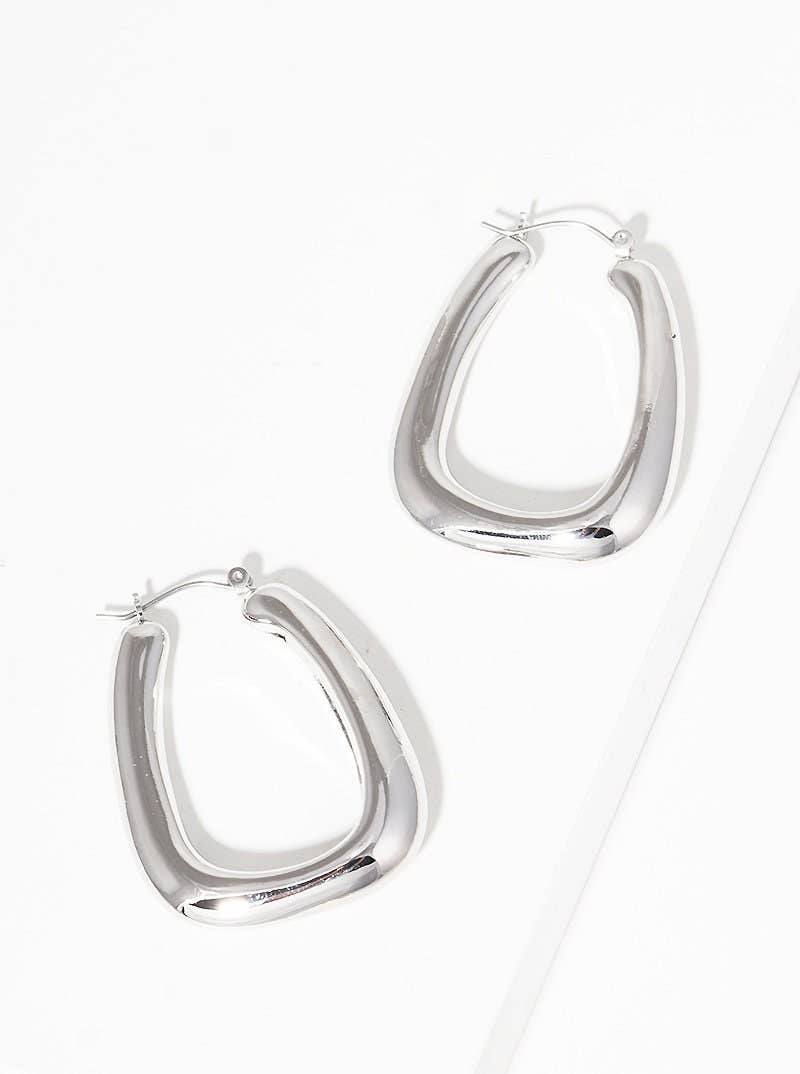 Gold Rectangular Hoop Earrings