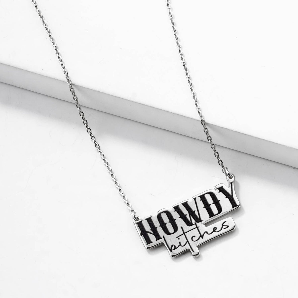 Howdy Bitches Western Statement Pendant Necklace