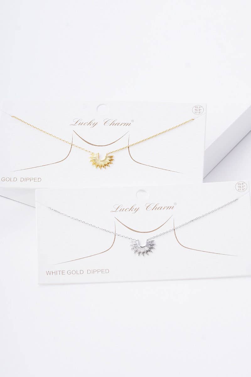 Gold Plated Half Starburst Necklace