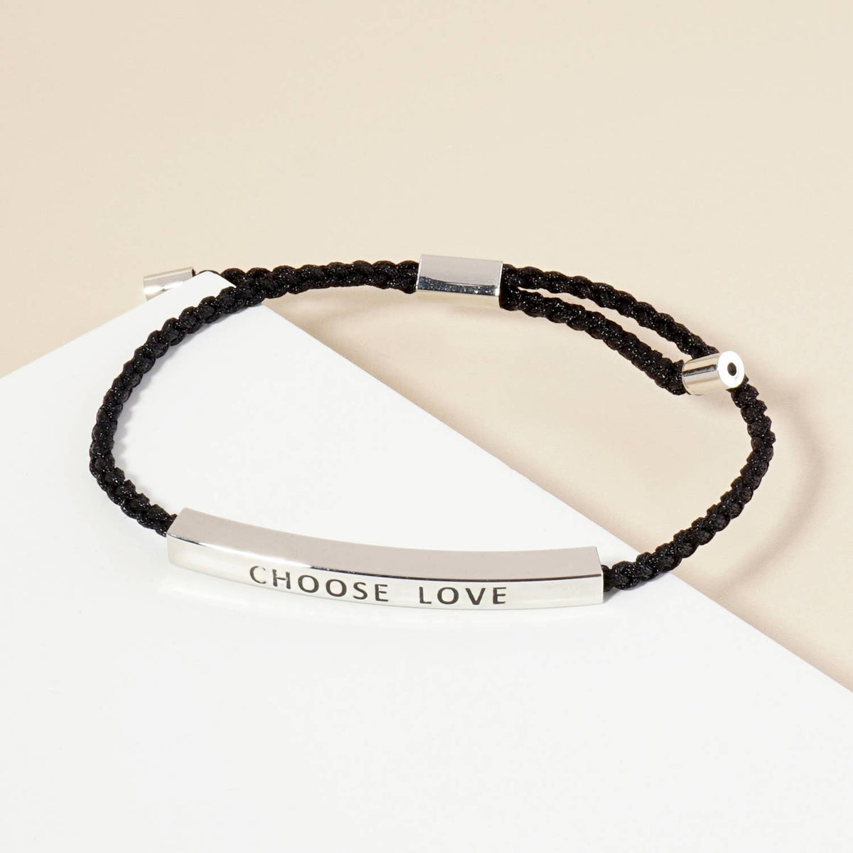 Inspirational Messages "Choose Love" Tube Bar Bracelet