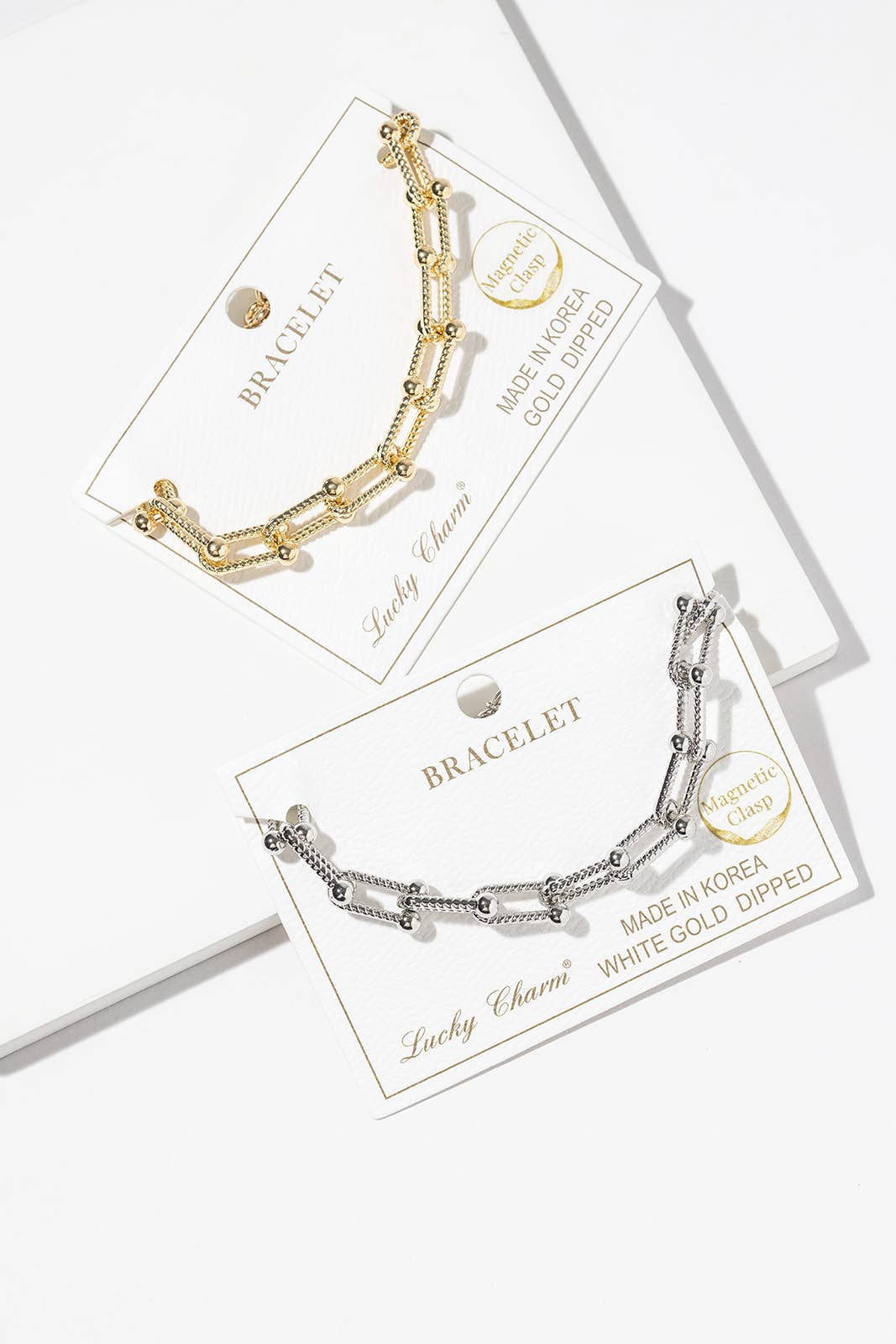 Effortless Magnetic Clasp Textured Link Bracelet