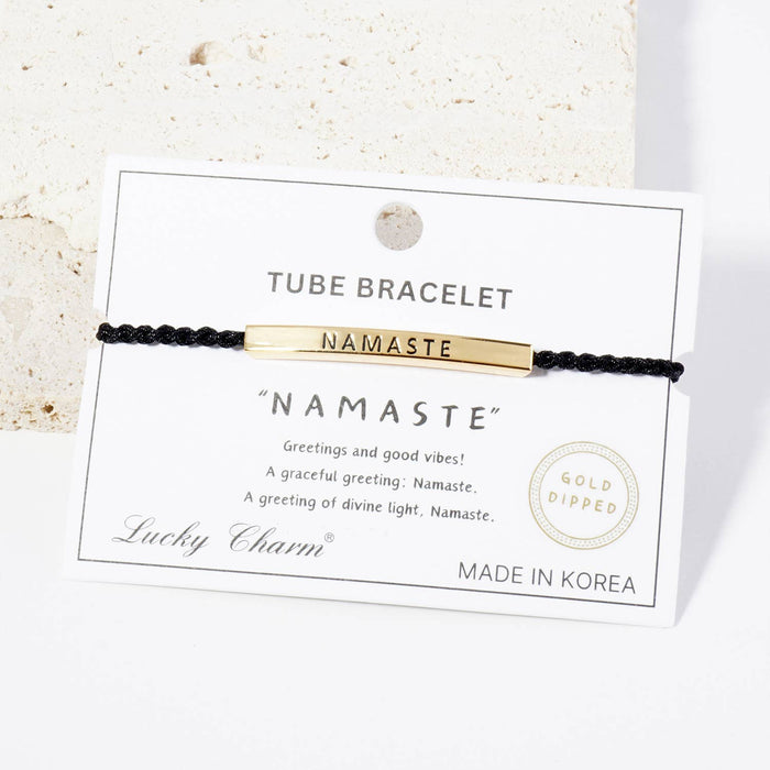 Inspirational Messages "Namaste" Tube Bar Bracelet