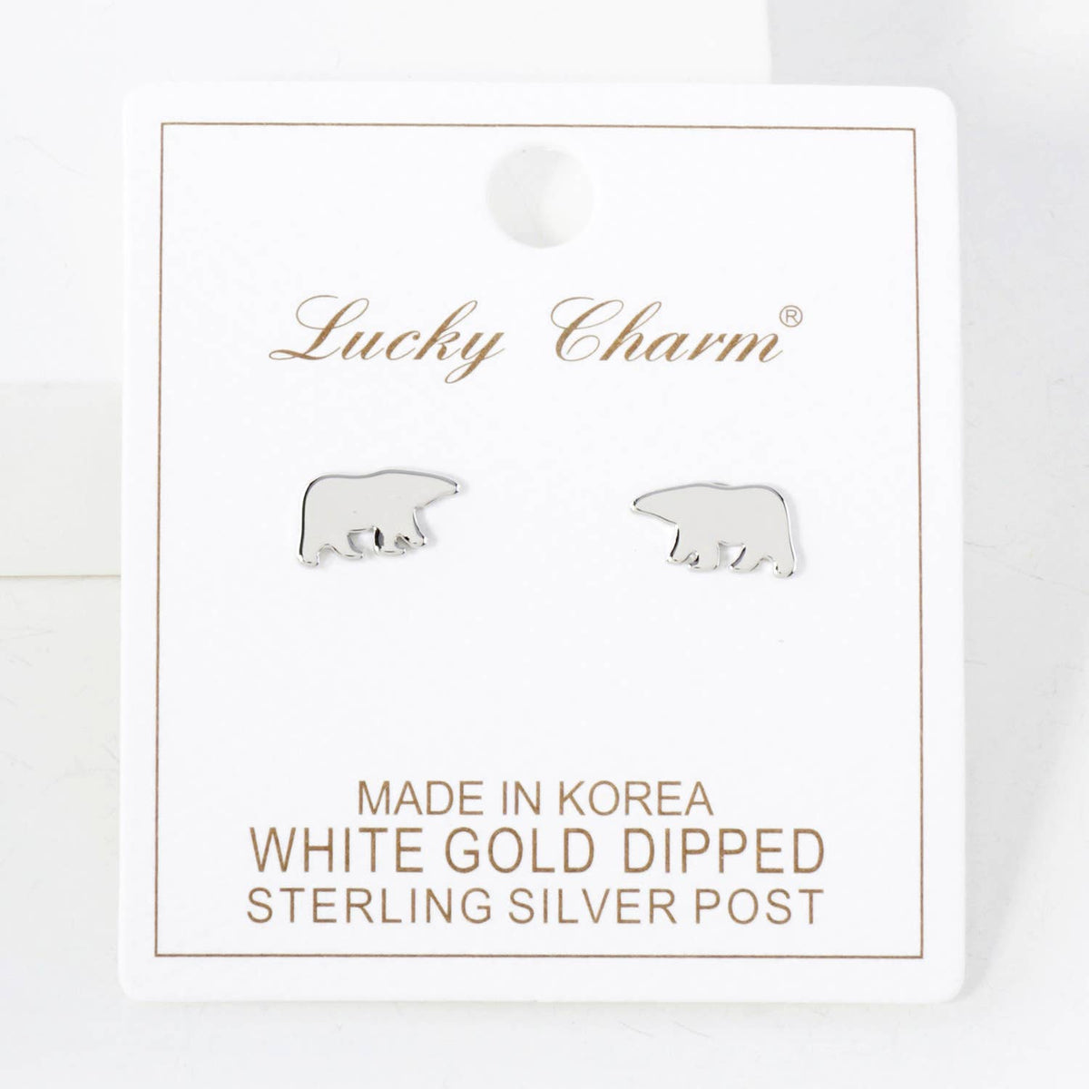 Bear 18K-Gold-Dipped Polished Brass Flat Stud Earrings