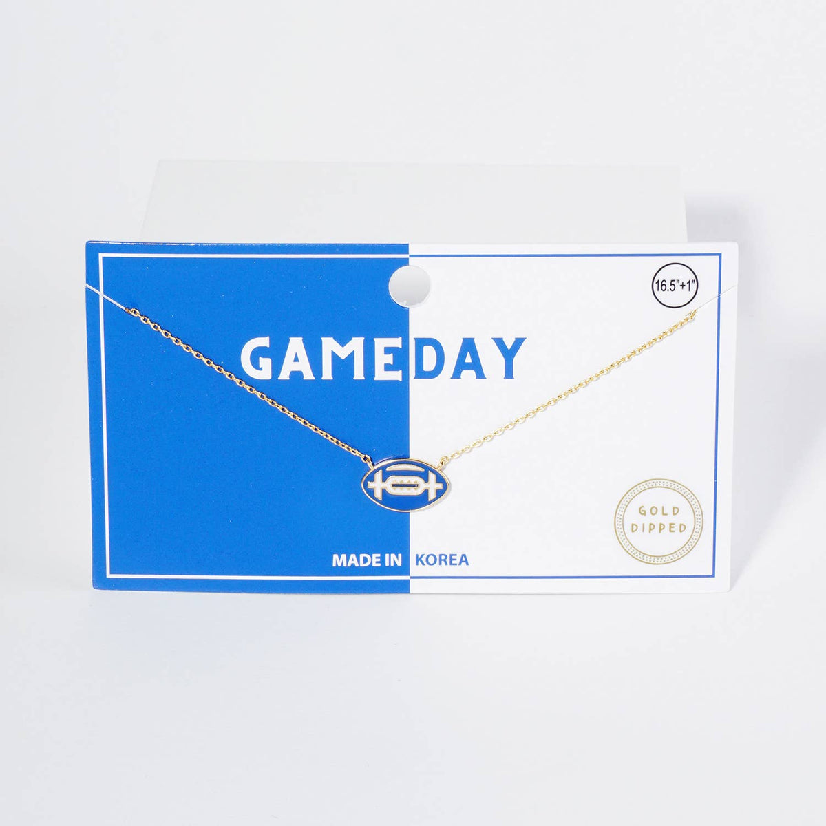 18K GOLD ENAMEL FOOTBALL BALL PENDANT GAME DAY NECKLACE
