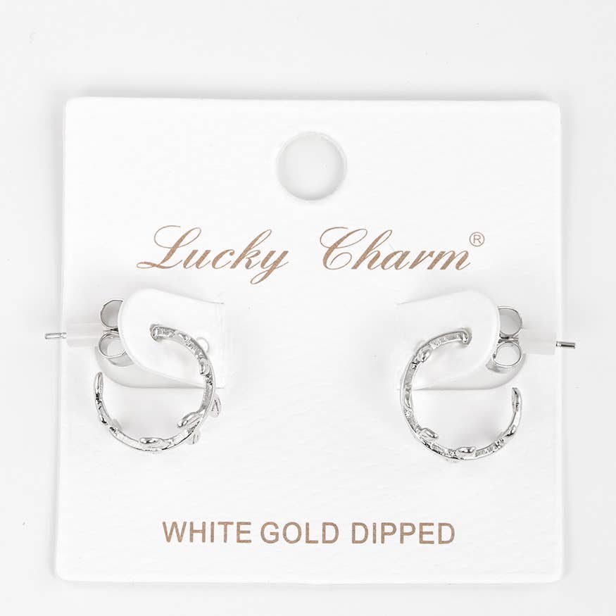 Gold Plated Vine Huggie Earrings