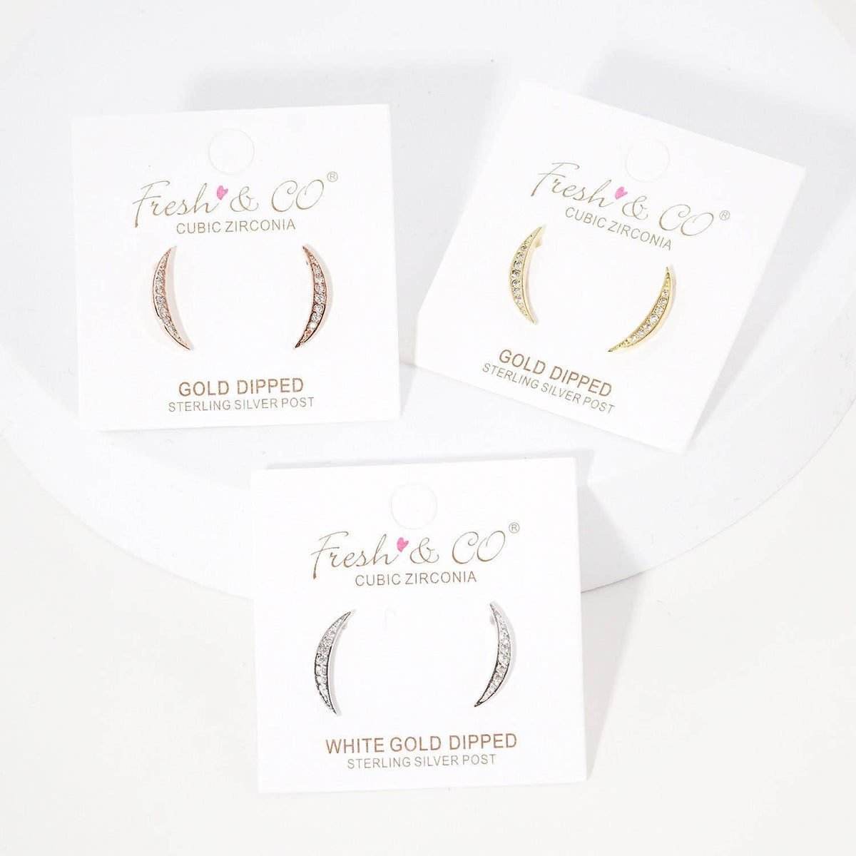Gold Cubic Ear Crawler Earrings